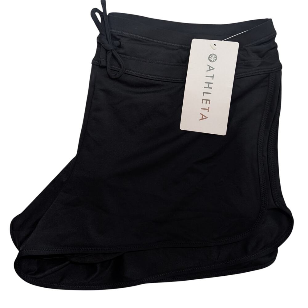 Athleta L black Kata Surge Shorts swim bikini coverup rash guard sun UPF pool - Picture 5 of 6